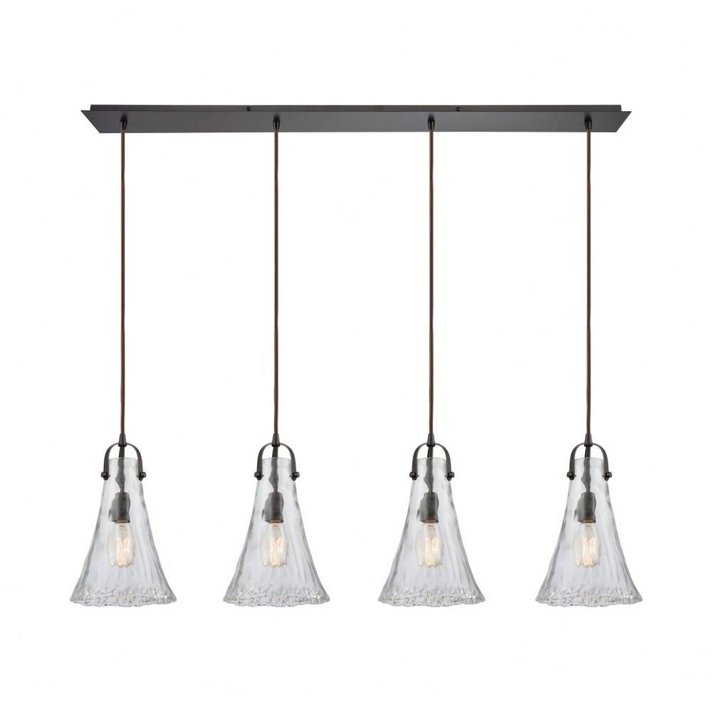 Black Linear Pendant with Clear Glass U783