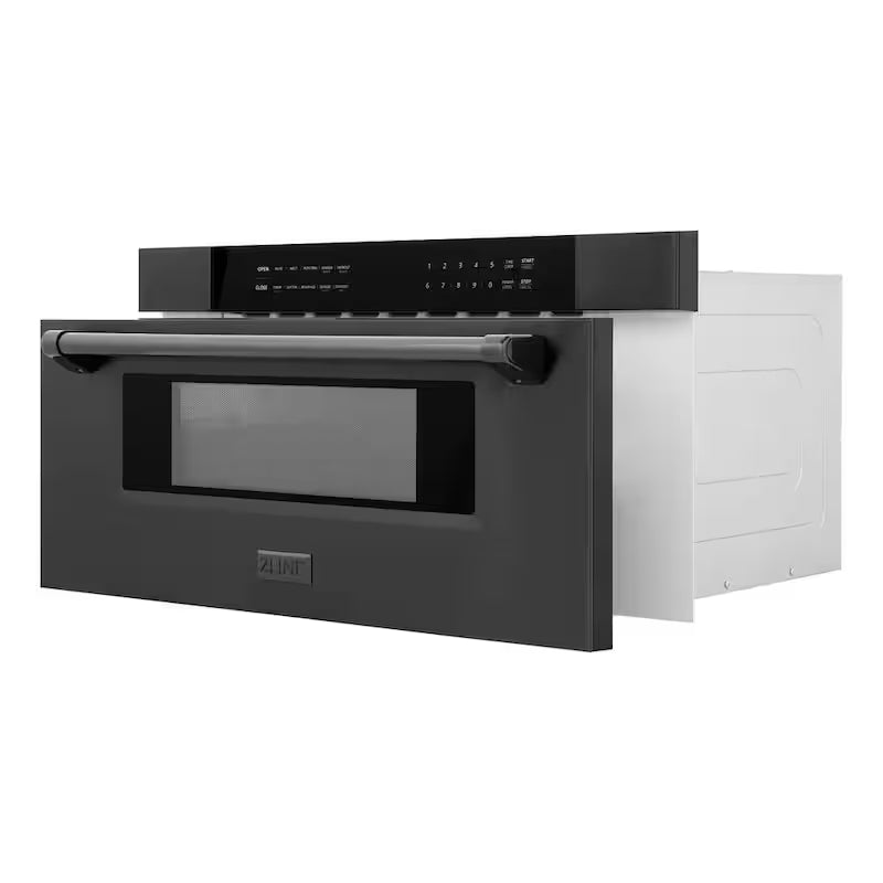 1000-Watt Built-In Microwave Drawer in Black Stainless Steel M6454