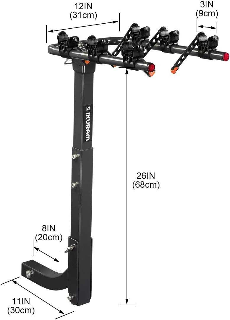 3 Bike Rack Hitch Mount Double Foldable Rack A481382