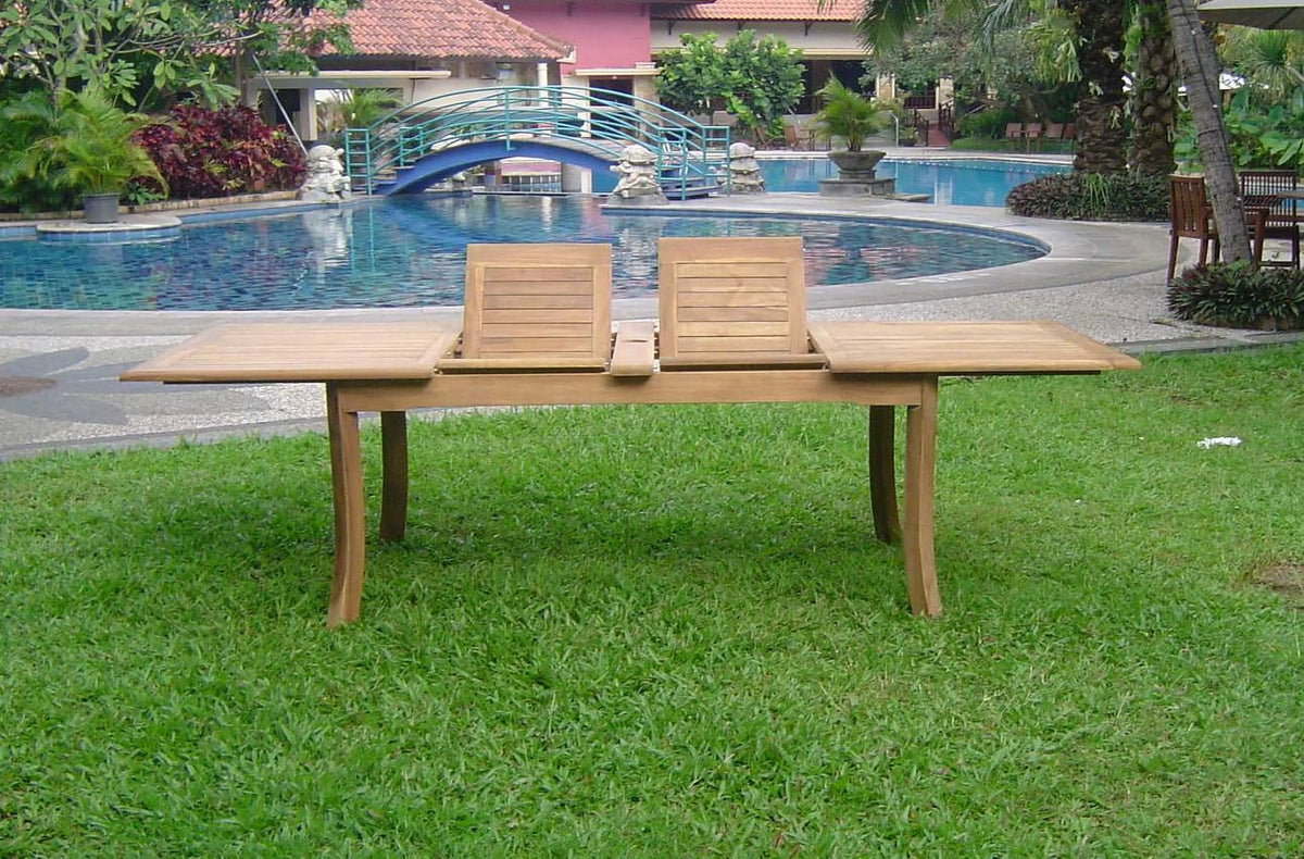 11 Pc Teak Dining Set with 10 Stacking Arm Chairs B34910