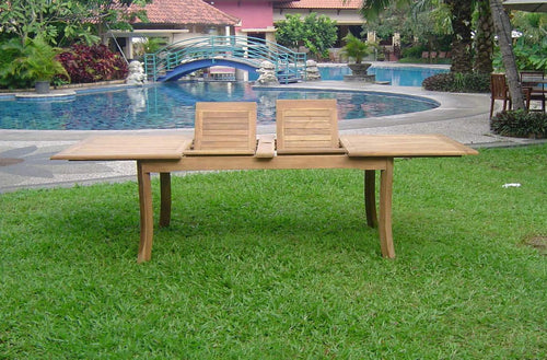 11 Pc Teak Dining Set with 10 Stacking Arm Chairs B34910
