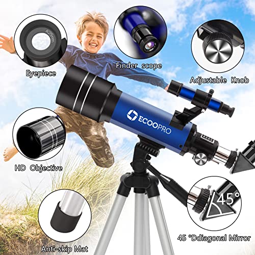 70mm Astronomy Refractor Telescope with Adjustable Tripod I295
