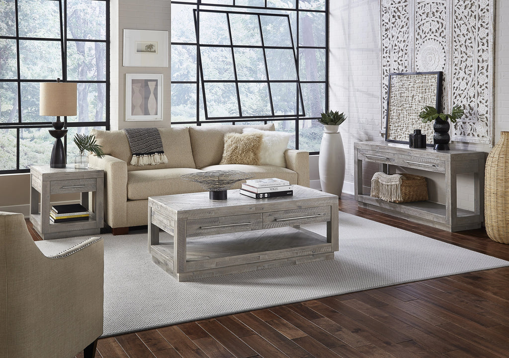 3PC Rectangular Coffee, End & Console Table in Rustic Latte Q25291